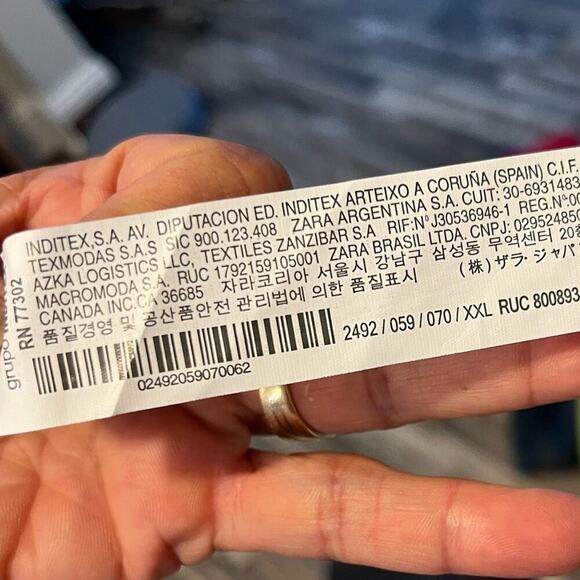 Zara Ditsy Floral Faux Wrap Dress XXL Long Poet Sleeve Deep V-neck Mini Pullover - Picture 8 of 10